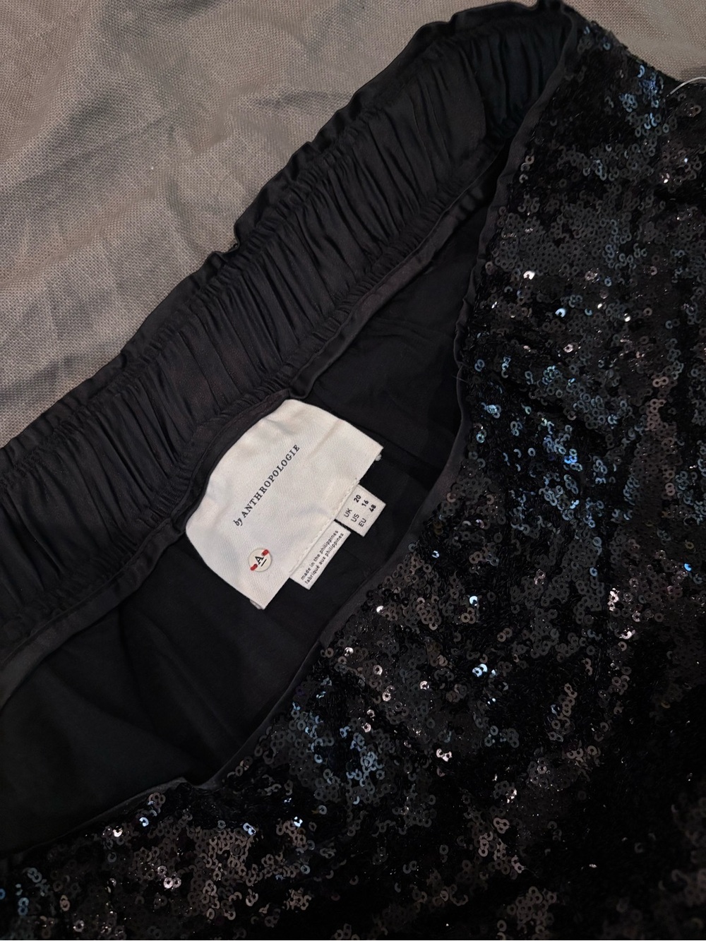 Anthropologie Black Sequin Cargo Pants - Picture 4 of 9